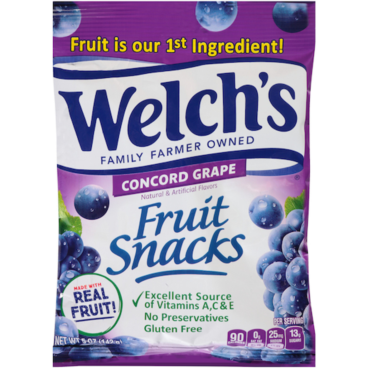 Welch s Concord Grape Fruit Snacks, 5 Ounces, 12 Per Case