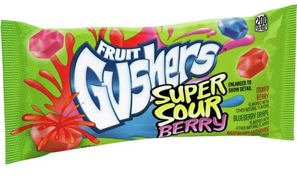 Fruit Gushers Super Sour Berry Fruit Snacks, 2 Ounce -- 108 per case
