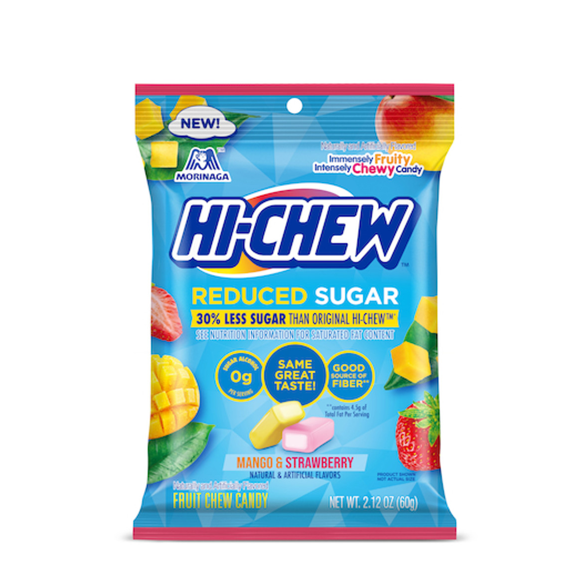 Hi-Chew Reduced Sugar Candy Peg Bag, 2.12 Ounce, 8 Per Case