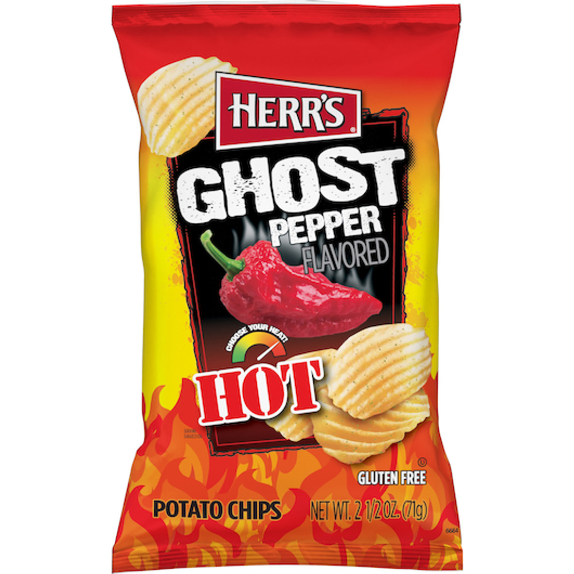 Herr Foods Inc Ghost Pepper Chips, 2.5 Ounces, 12 Per Case