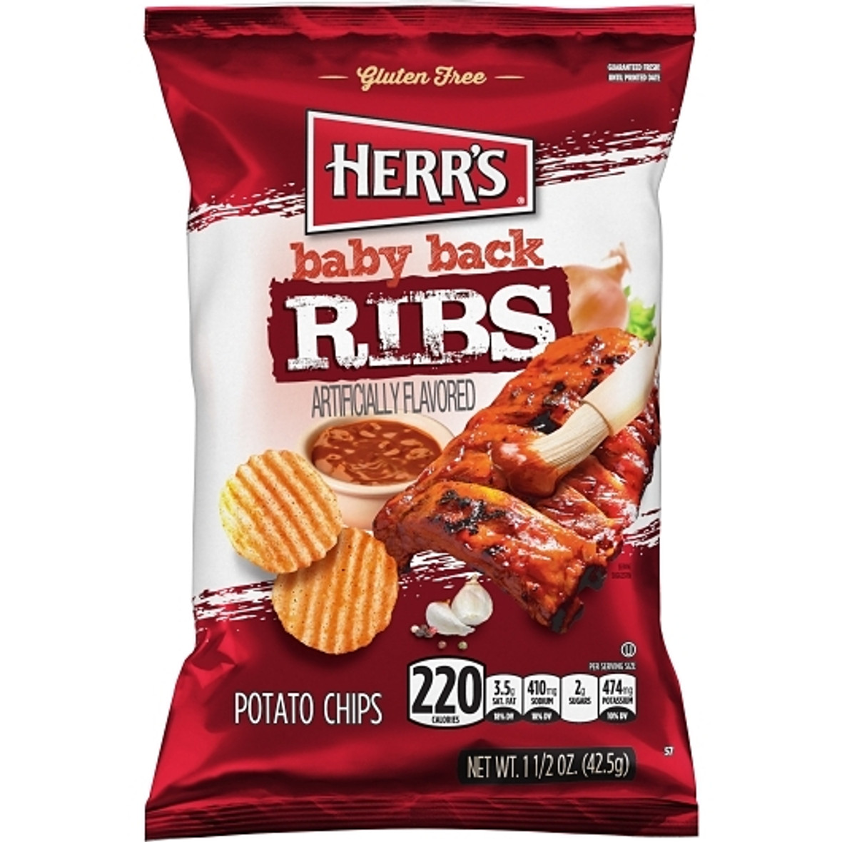 Herr s Baby Back Rib Chips, 1.5 Ounce, 60 Per Case