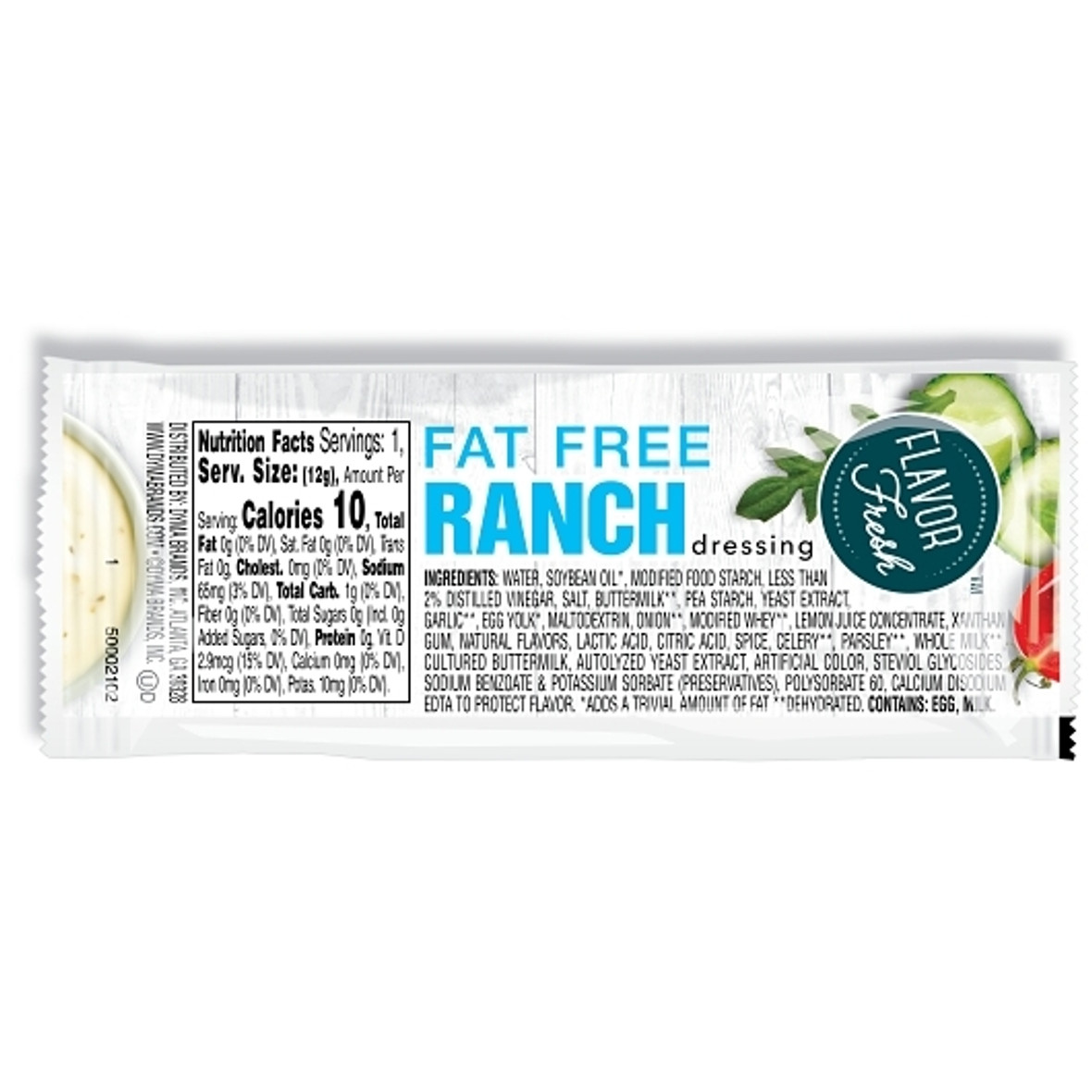 Flavor Fresh Fat Free Ranch Dressing Single Serve, 12 Gram, 200 Per Case