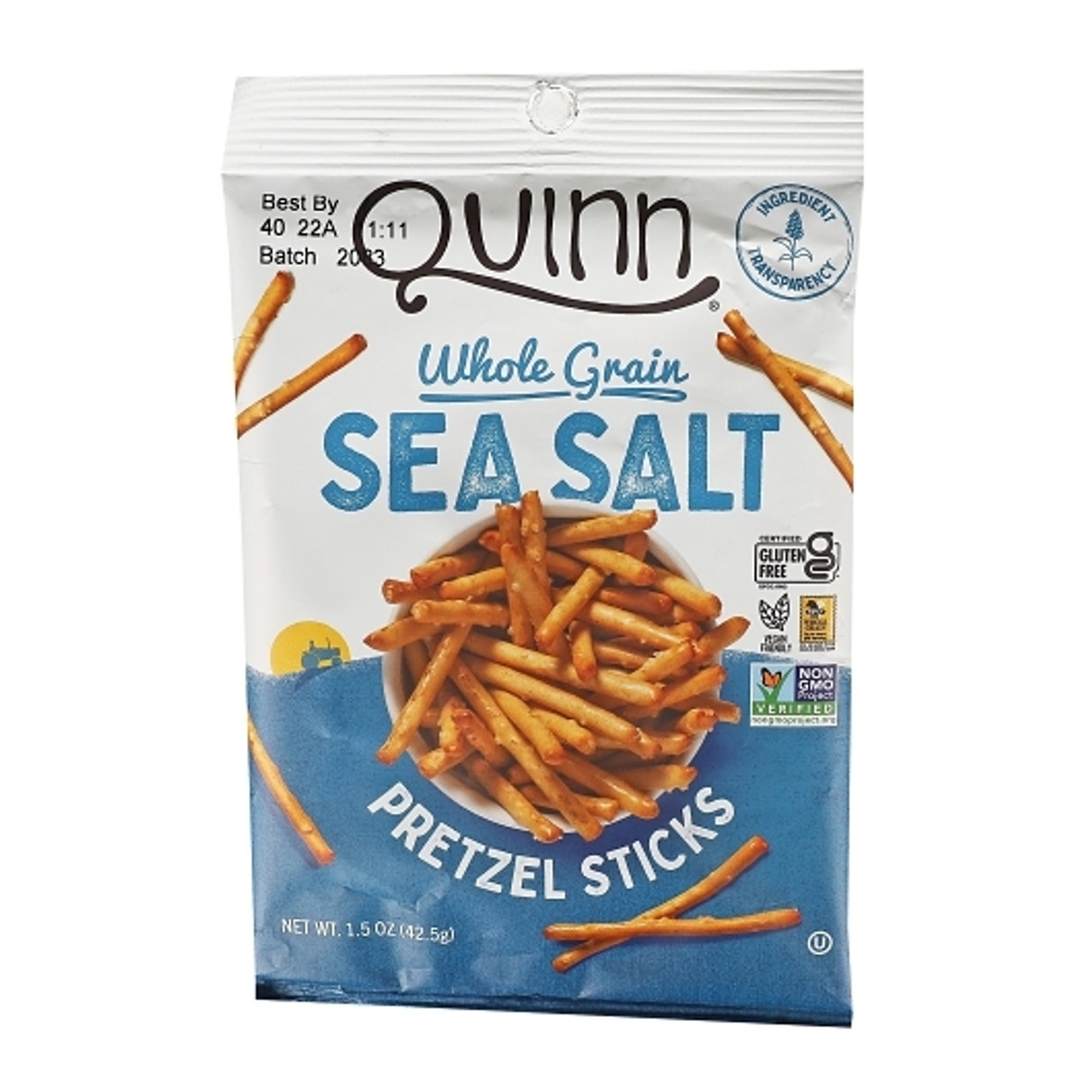 Quinn Foods Whole Grain Sea Salt Sticks Case, 1.5 Ounce, 36 Per Case