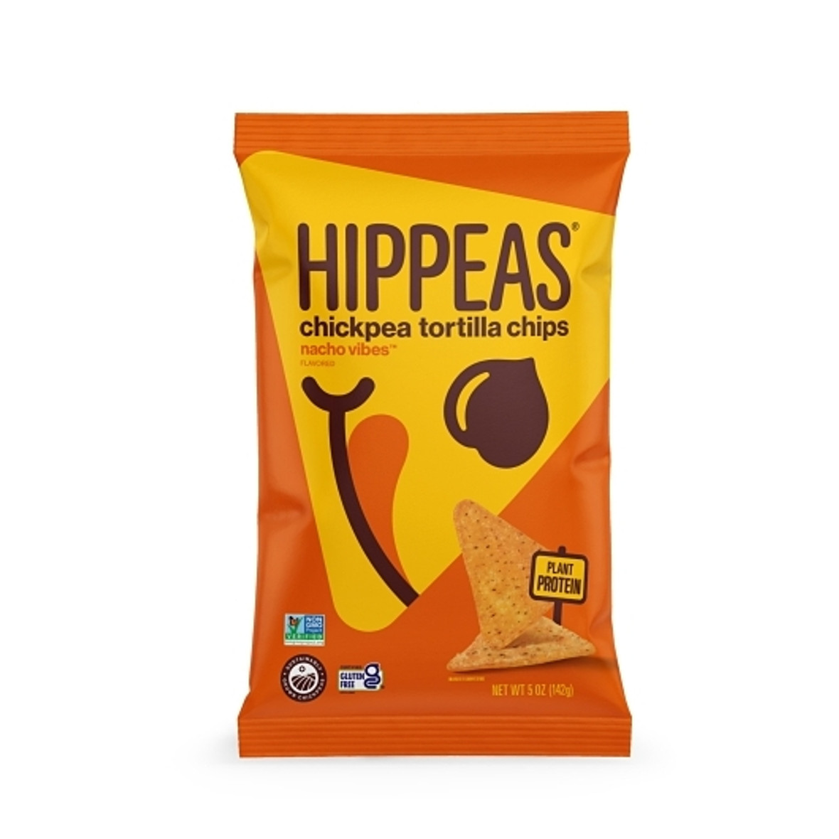 Hippeas Non-Gmo Tortilla Chips - Nacho, 5 Ounce, 12 Per Case
