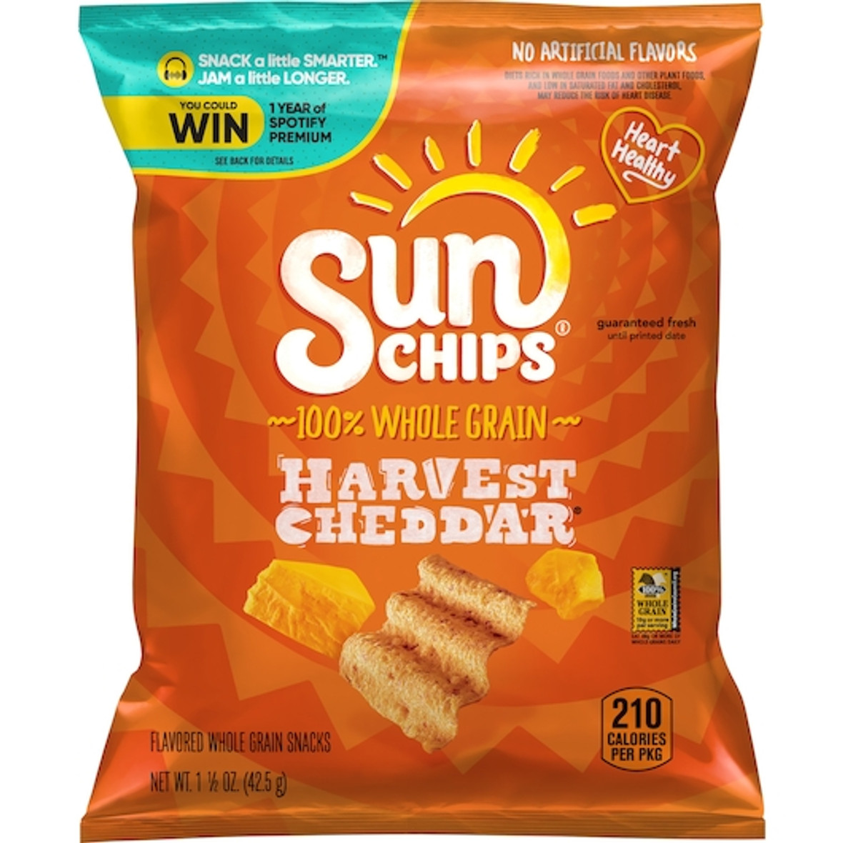 Sun Chips Harvest Cheddar Whole Grain Chips, 1.5 Ounce, 64 Per Case