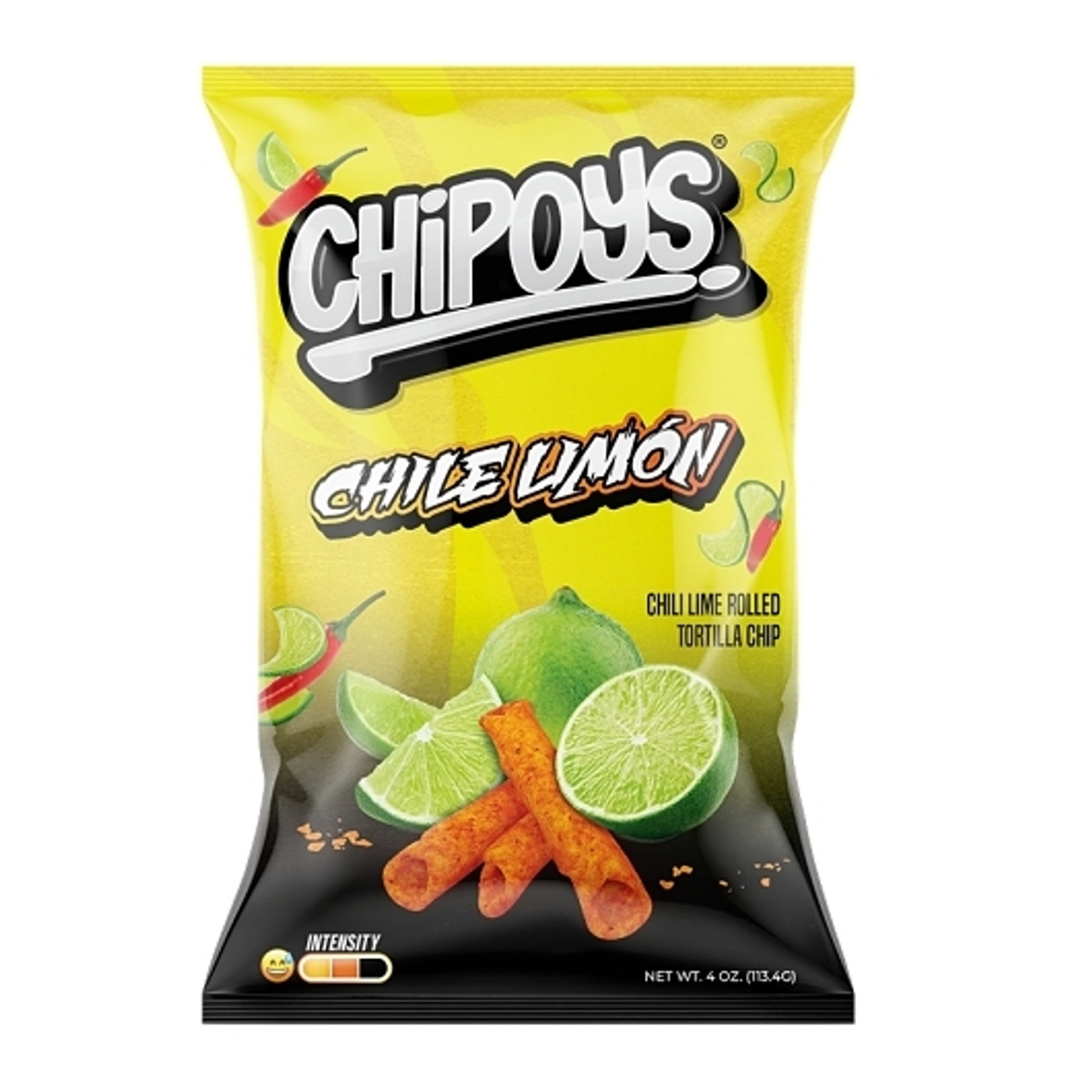 Chipoys Chile Limon Rolled Tortilla Chips, 8 Count, 8 Per Box, 12 Per Case