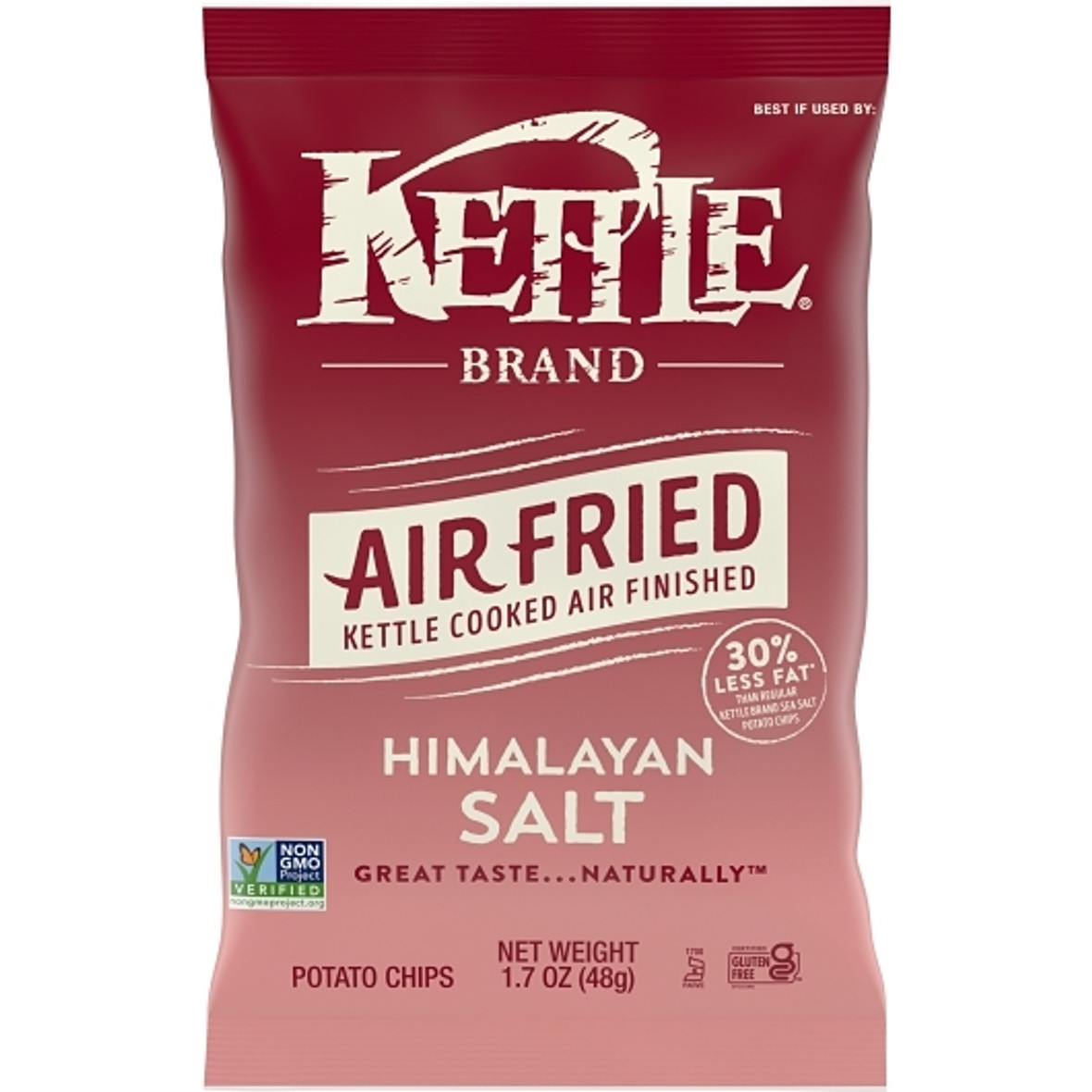 Kettle Foods Air Fried Himalayan Salt Potato Chips Snack Bag, 1.7 Ounce, 6 Per Case