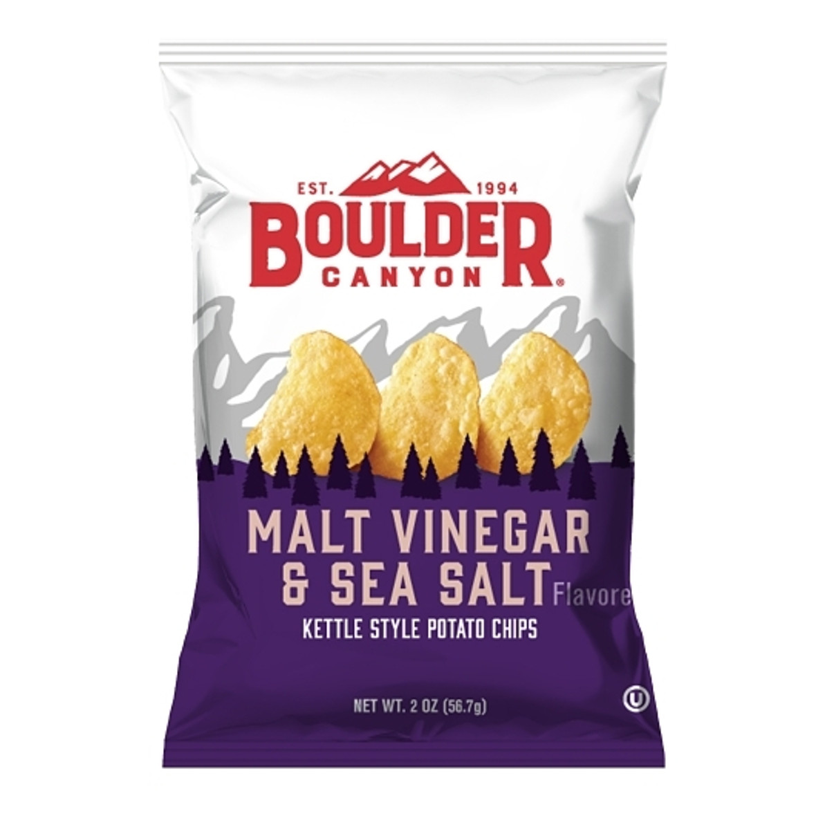 Boulder Canyon Malt Vinegar & Sea Salt, 2 Ounces, 8 Per Case