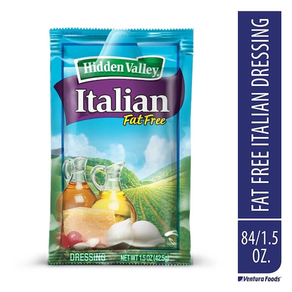 Hidden Valley Fat Free Golden Italian Dressing Single Serve, 1.5 Ounce, 84 Per Case
