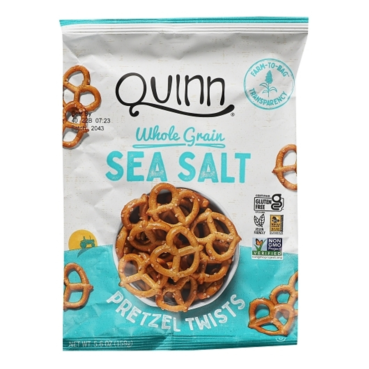 Quinn Foods Classic Sea Salt Pretzel Twists, 5.6 Ounce, 8 Per Case