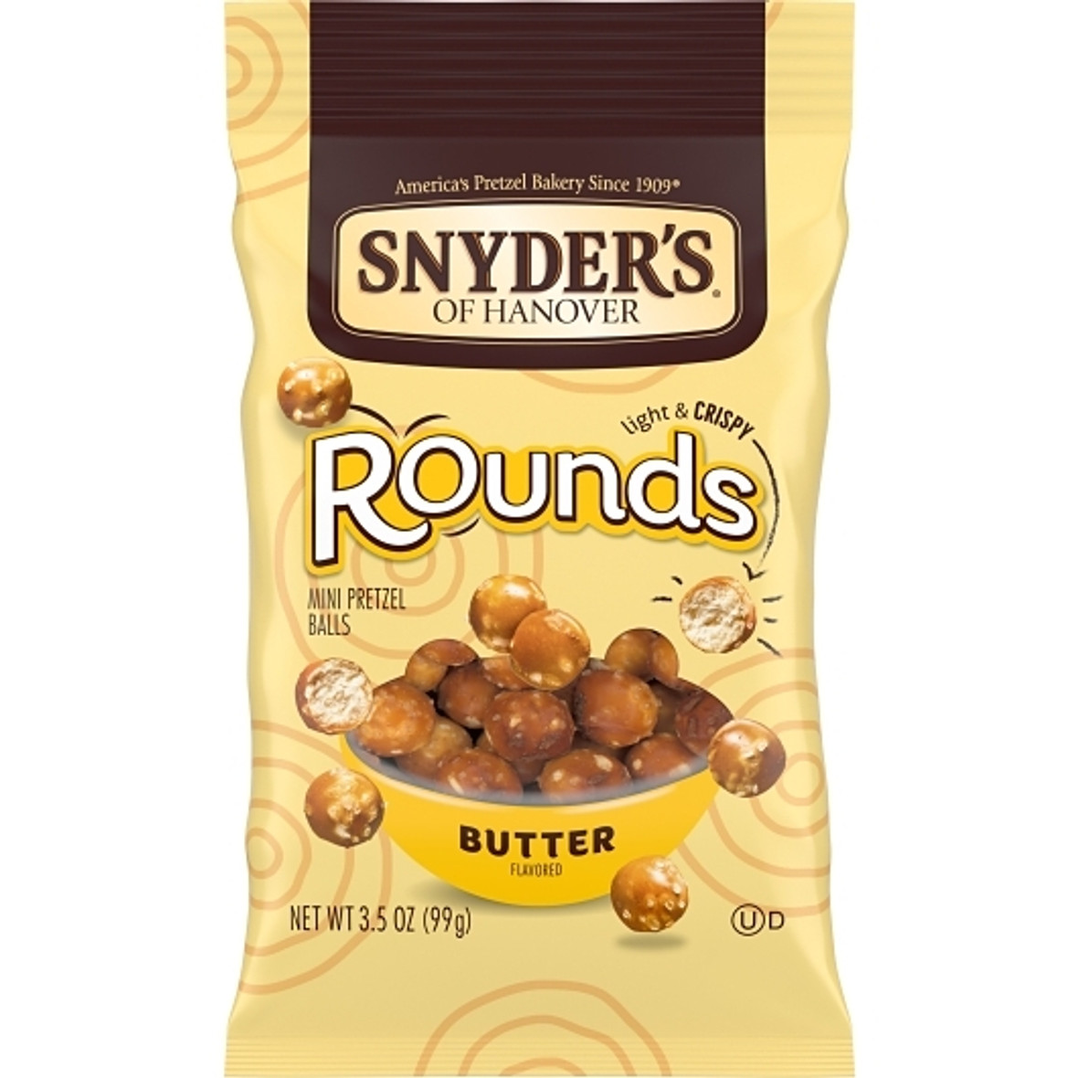 Snyder s Of Hanover Pretzel Butter Rounds, 3.5 Ounces, 8 Per Case