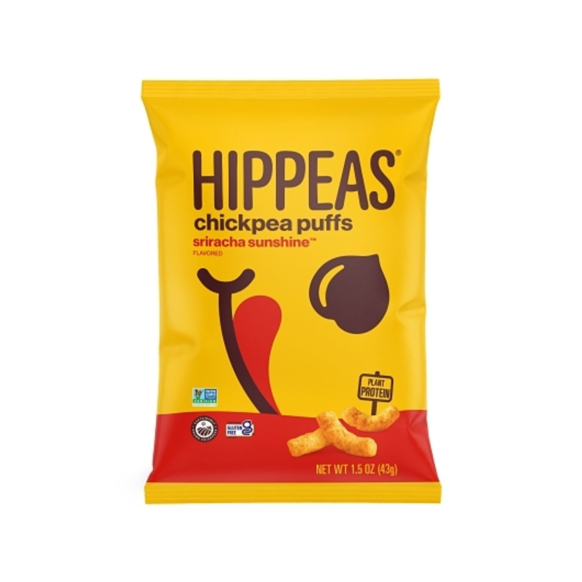 Hippeas Non-Gmo Chickpea Puffs -Sriracha Sunshine, 1.5 Ounce, 12 Per Case