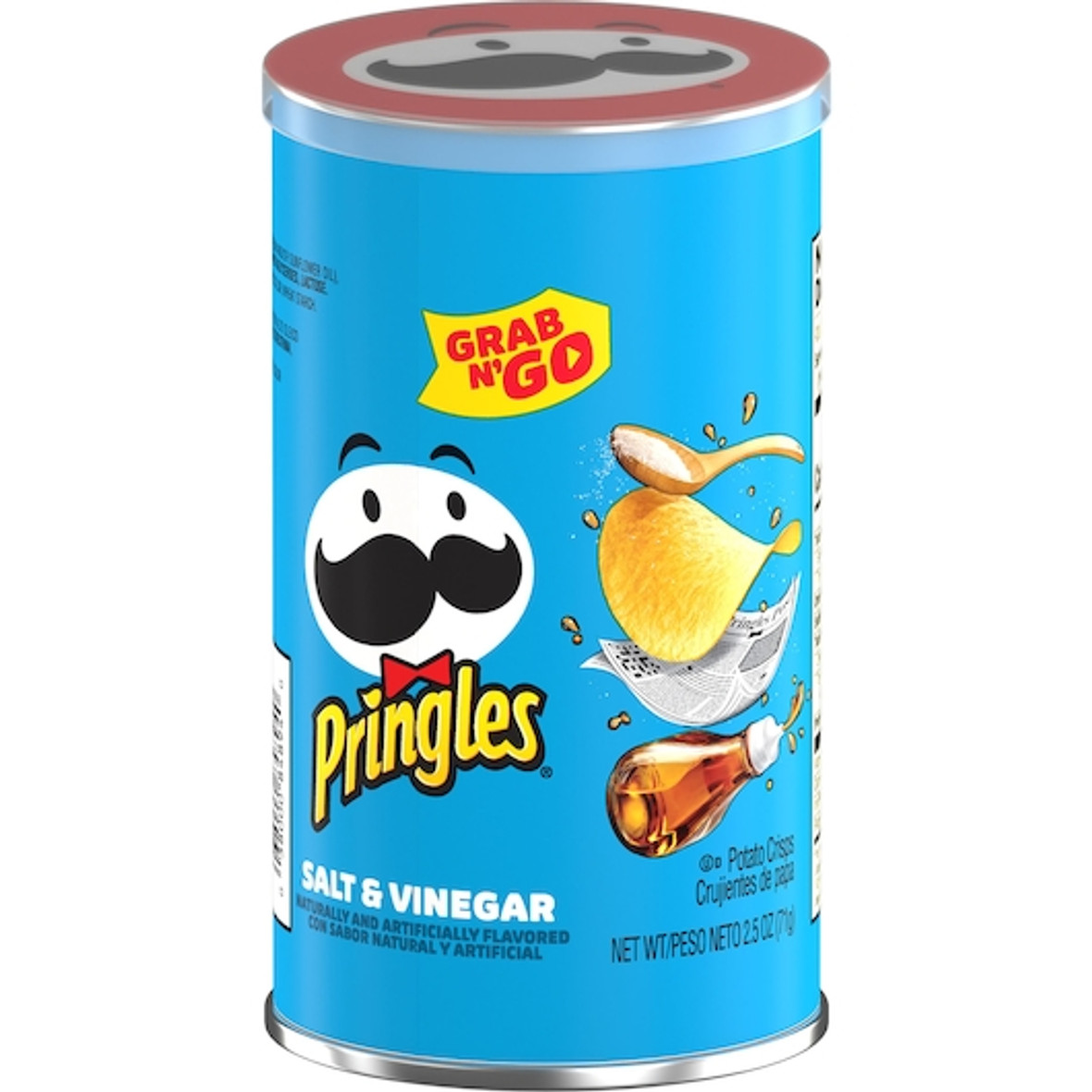 Pringles Salt & Vinegar Potato Crisp, 2.5 Ounces, 12 Per Case
