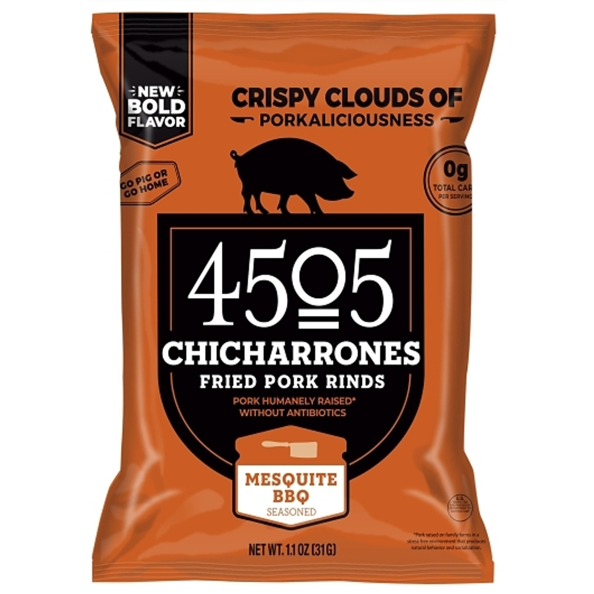 4505 Meats Bbq Seasoned Chicharro, 1.1 Ounce, 12 Per Case