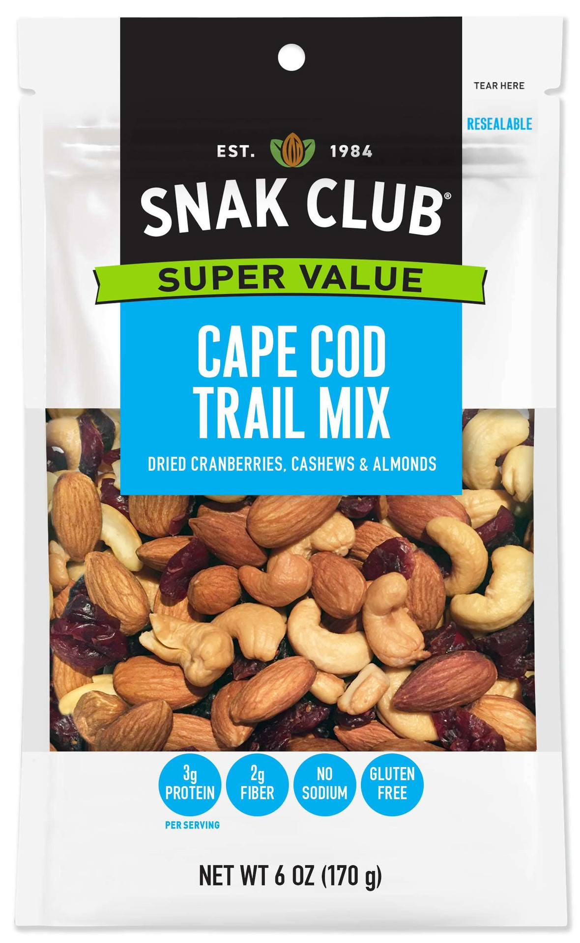 Snak Club Cape Cod Trail Mix, 3.5 Ounce, 6 Per Case