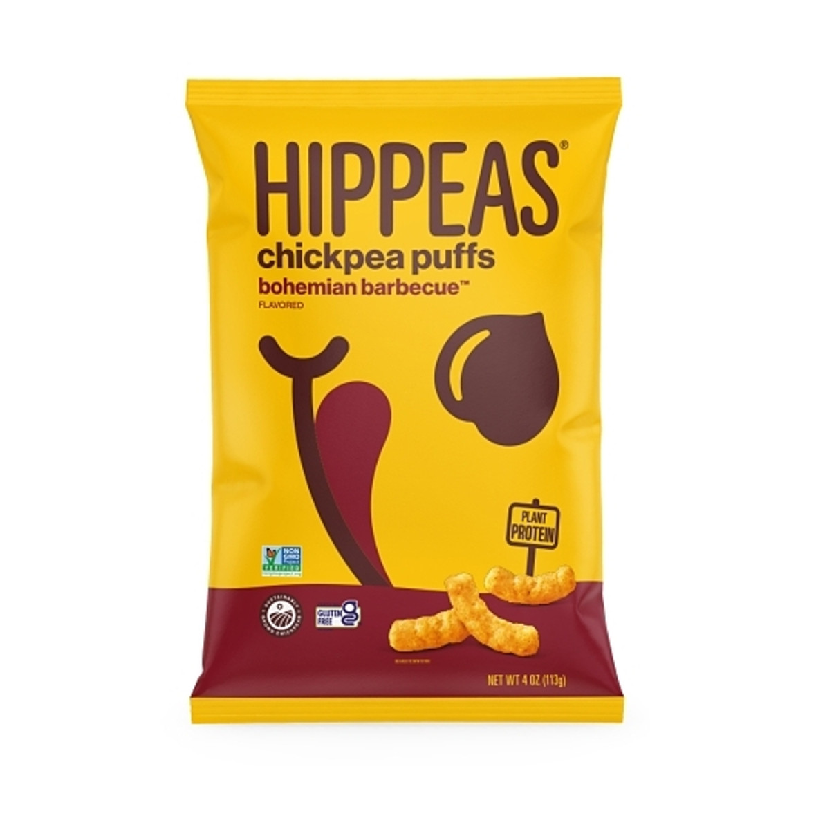 Hippeas Non-Gmo Chickpea Puffs - Bohemian Bbq, 4 Ounce, 6 Per Case