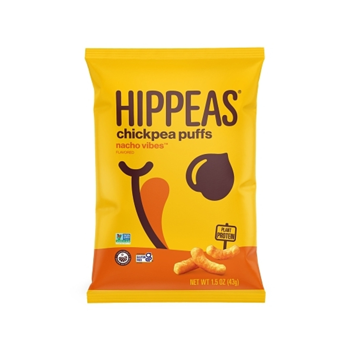 Hippeas Non-Gmo Vegan Nacho Vibes, 1.5 Ounce, 6 Per Case