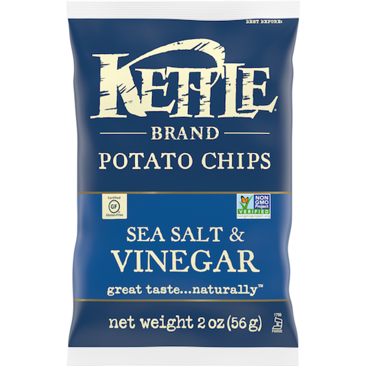 Kettle Foods Potato Chip Sea Salt & Vinegar, 2 Ounces, 24 Per Case