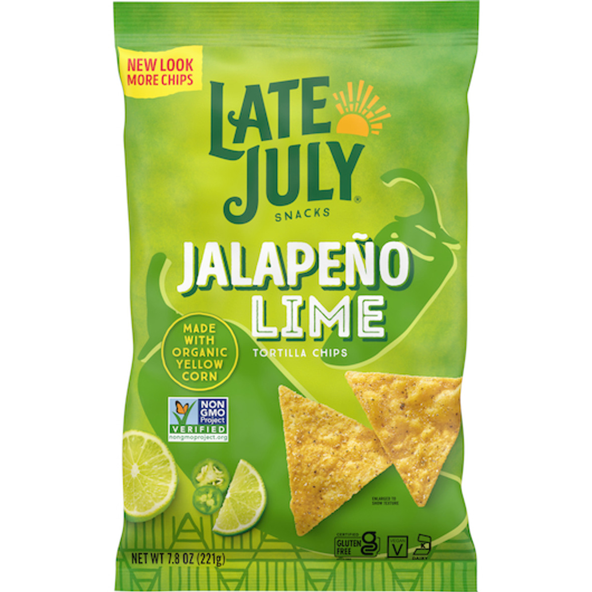 Late July Clasico Jalapeno Lime Tortilla Chips, 7.8 Ounces, 12 Per Case