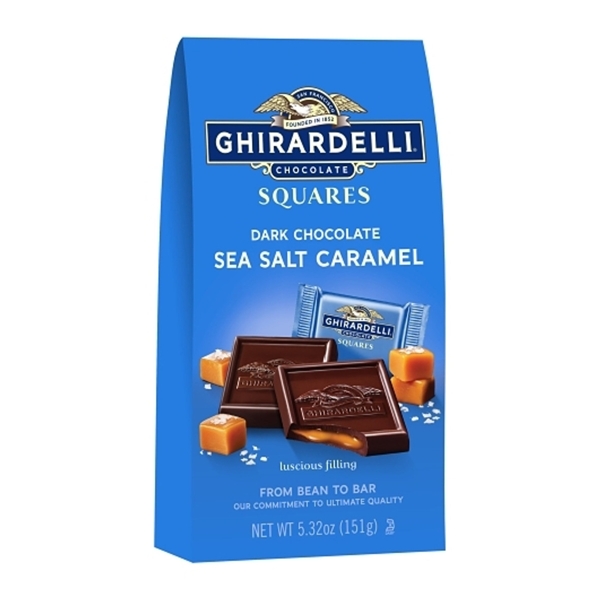 Ghirardelli Dark Chocolate & Sea Salt Caramel Square, 5.32 Ounce, 6 Per Case