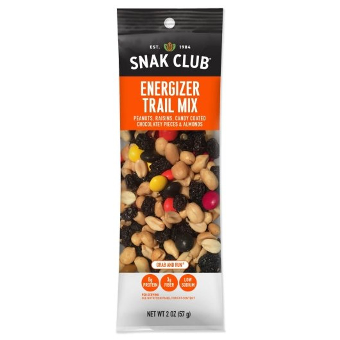 Snak Club Energizer Trail Mix, 2 Ounce, 12 Per Box, 12 Per Case