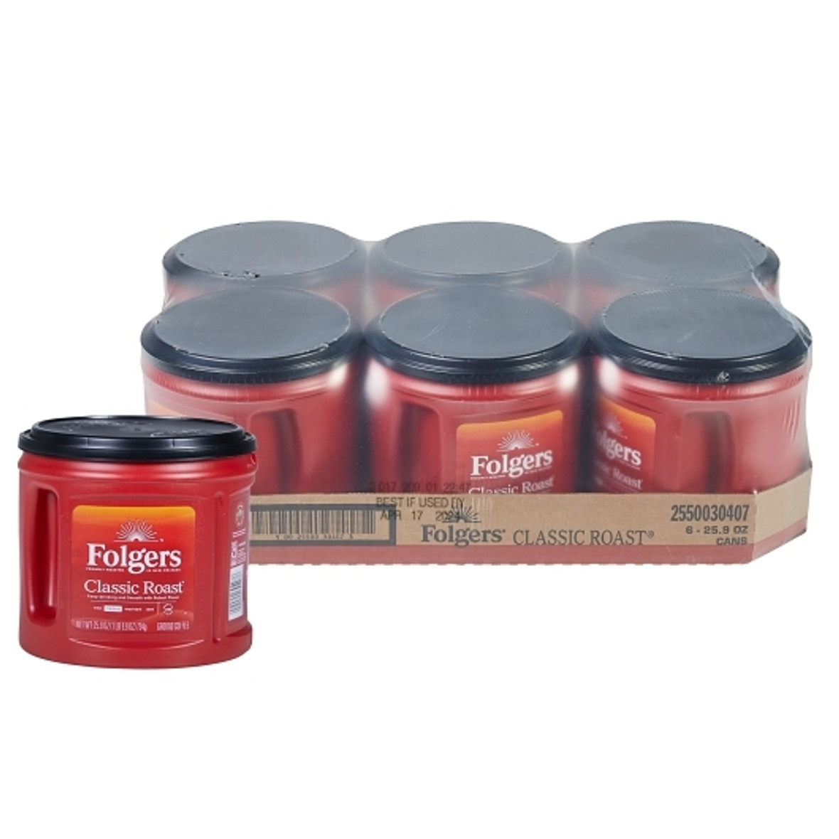 Folgers Classic Roast, 25.9 Ounces, 6 Per Case