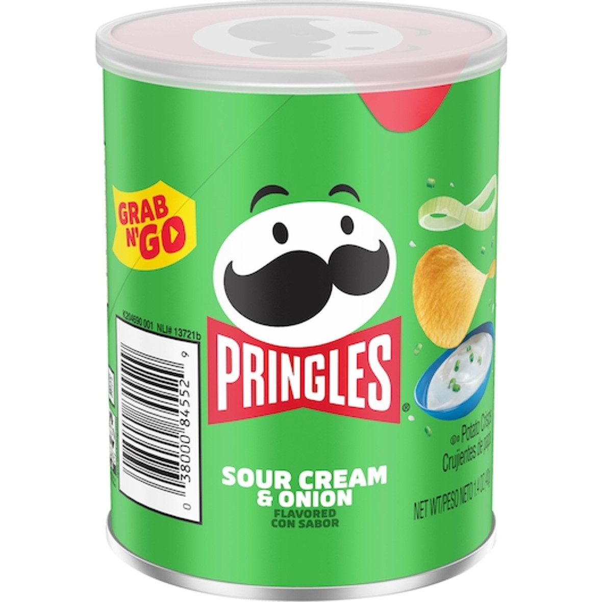 Pringles Grab & Go Sour Cream & Onion Potato Crisp, 1.4 Ounce, 12 Per Case