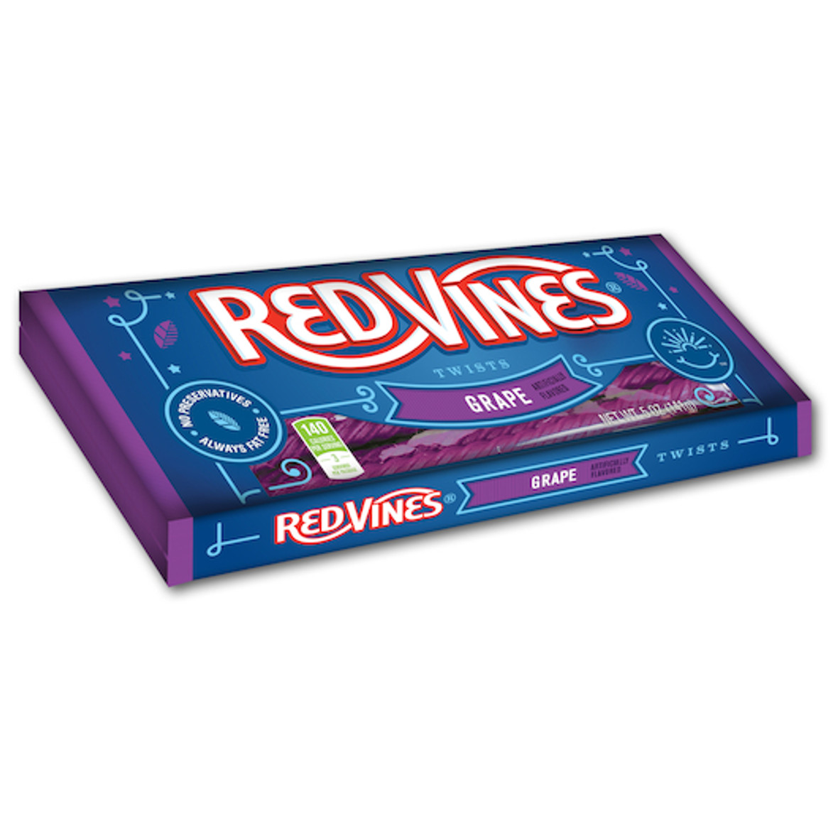 Red Vines Grape Twists Licorice, 5 Ounce, 12 Per Case