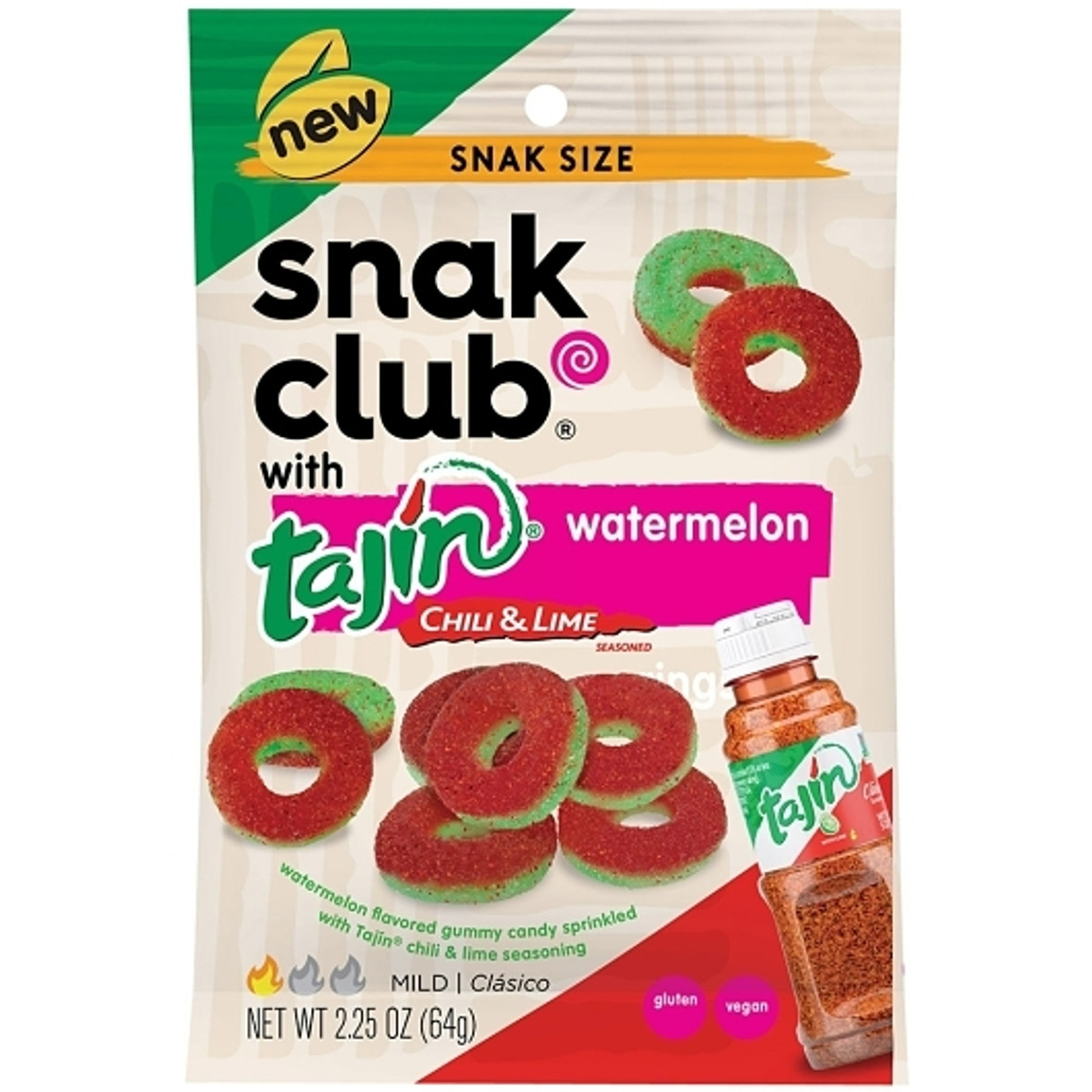 Snack Size Tajin Watermelon Gummy Rings, 2.25 Ounce, 12 Per Case