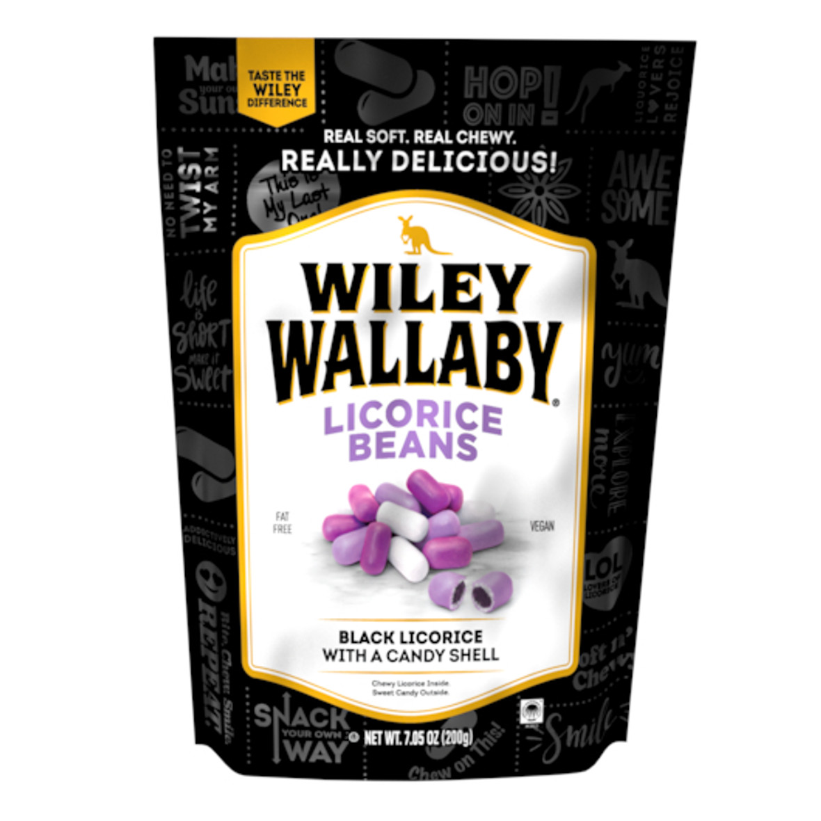 Wiley Wallaby Outback Beans Black Licorice, 7.05 Ounce, 12 Per Case