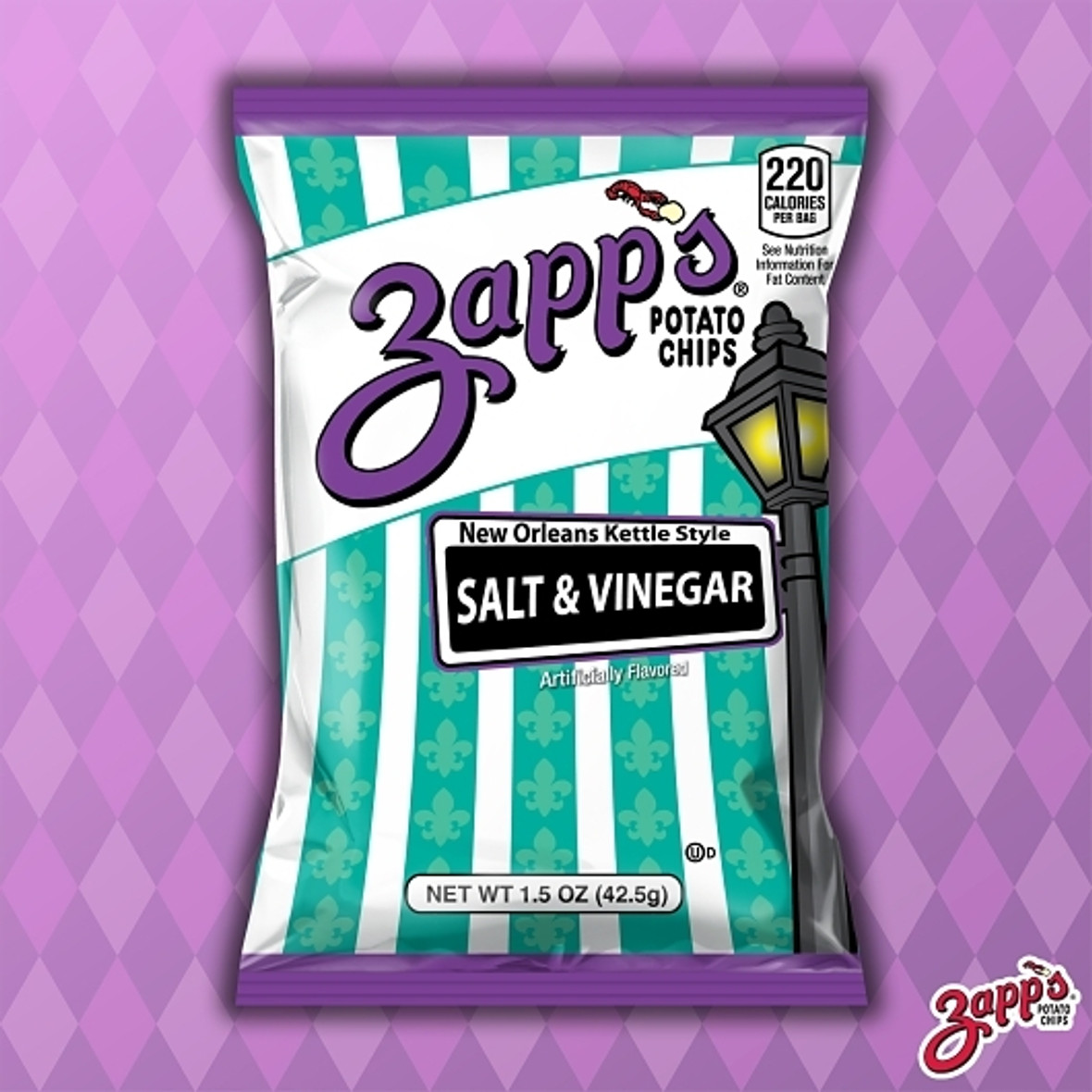Zapp's Potato Chips Salt & Vinegar, 1.5 Ounces, 60 Per Case