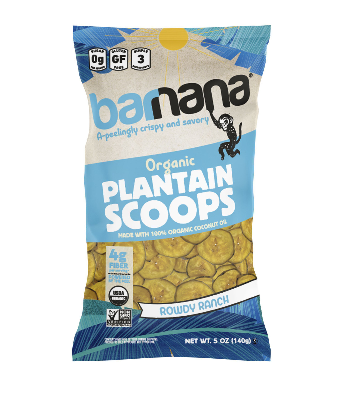 Barnana Organic Ranch Flavored Plantain Scoops, 4.93 Ounce, 6 Per Case