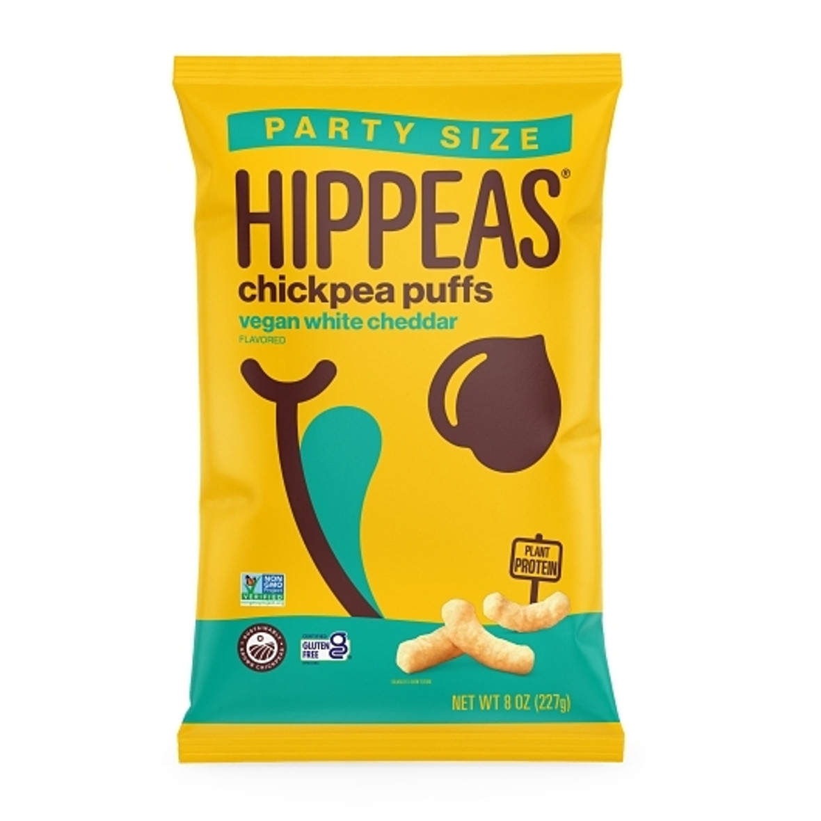 Hippeas Non-Gmo Chickpea Puffs -Vegan White Cheddar, 8 Ounce, 6 Per Case