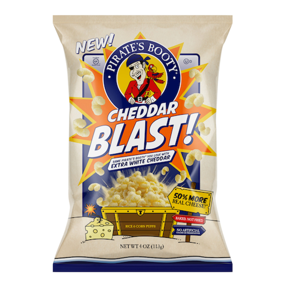 Pirate s Booty Cheddar Blast, 4 Ounces, 12 Per Case