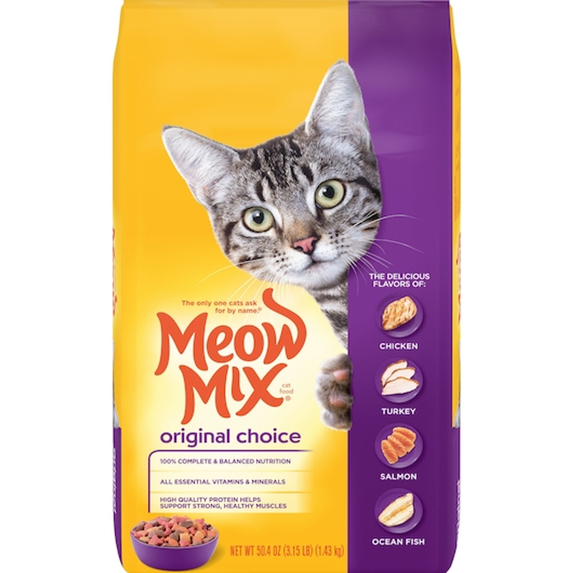 Meow Mix Cat Food Original, 3.15 Pound, 4 Per Case