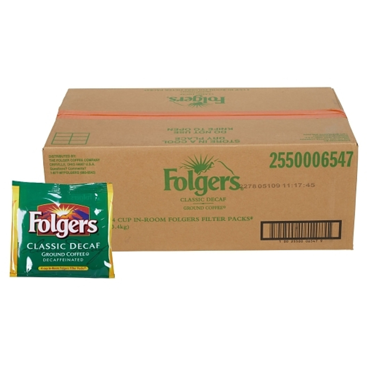 Folgers Decaffeinated In Room Coffee, 0.6 Ounces, 200 Per Case