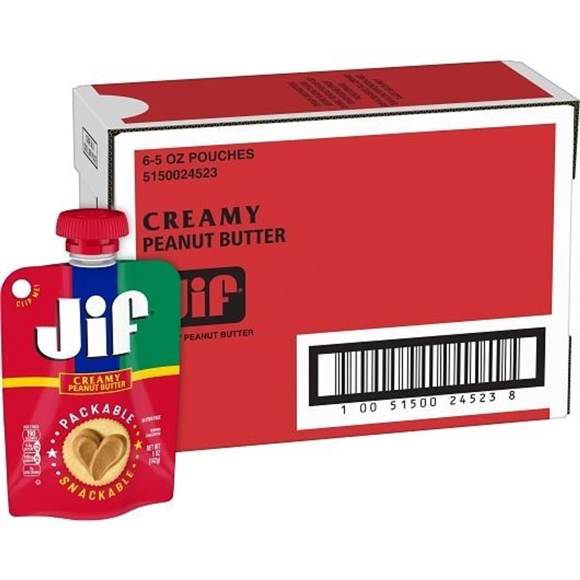 Jif Creamy Squeeze Peanut Butter, 5 Ounce, 6 Per Case