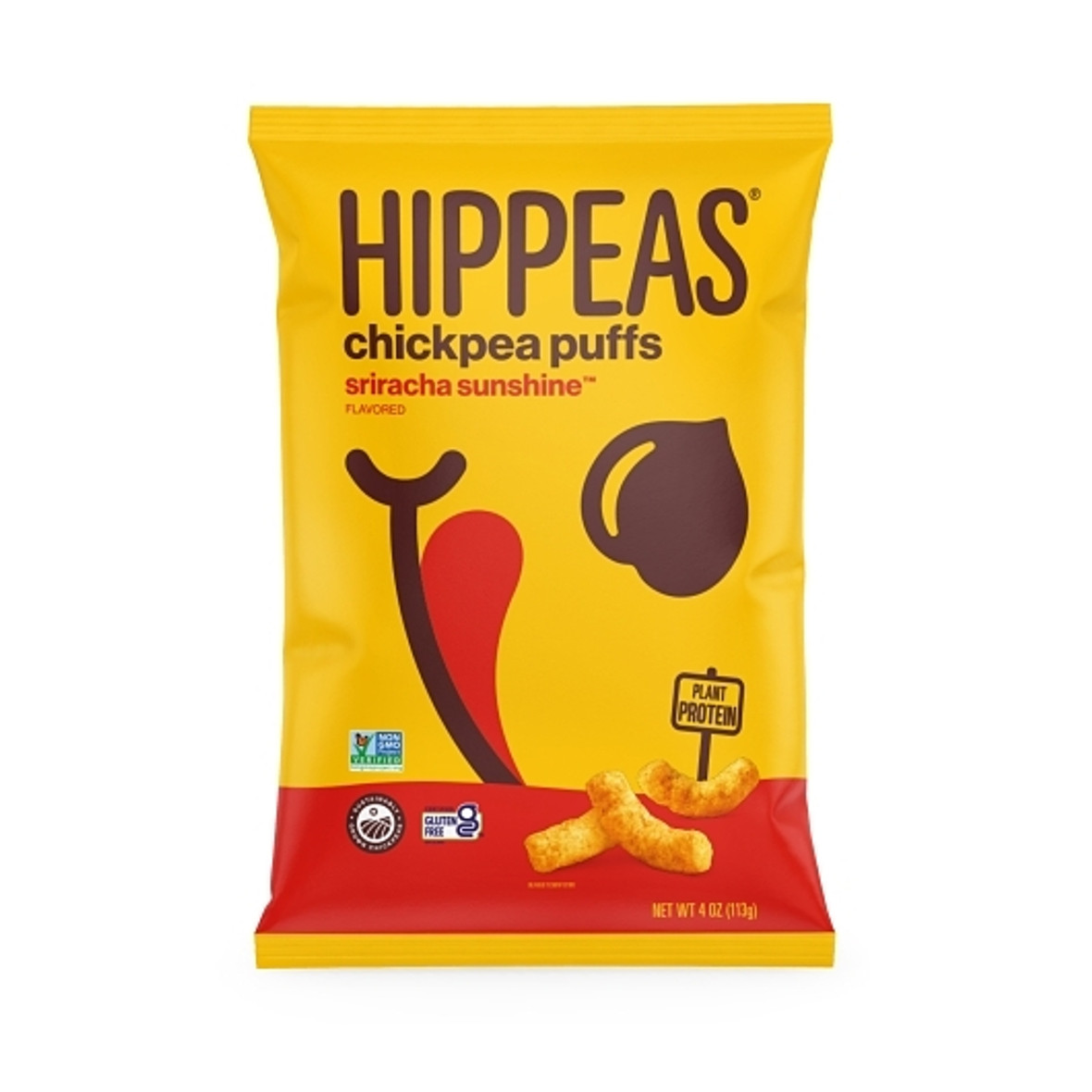 Hippeas Non-Gmo Chickpea Puffs - Sriracha Sunshine, 4 Ounce, 12 Per Case