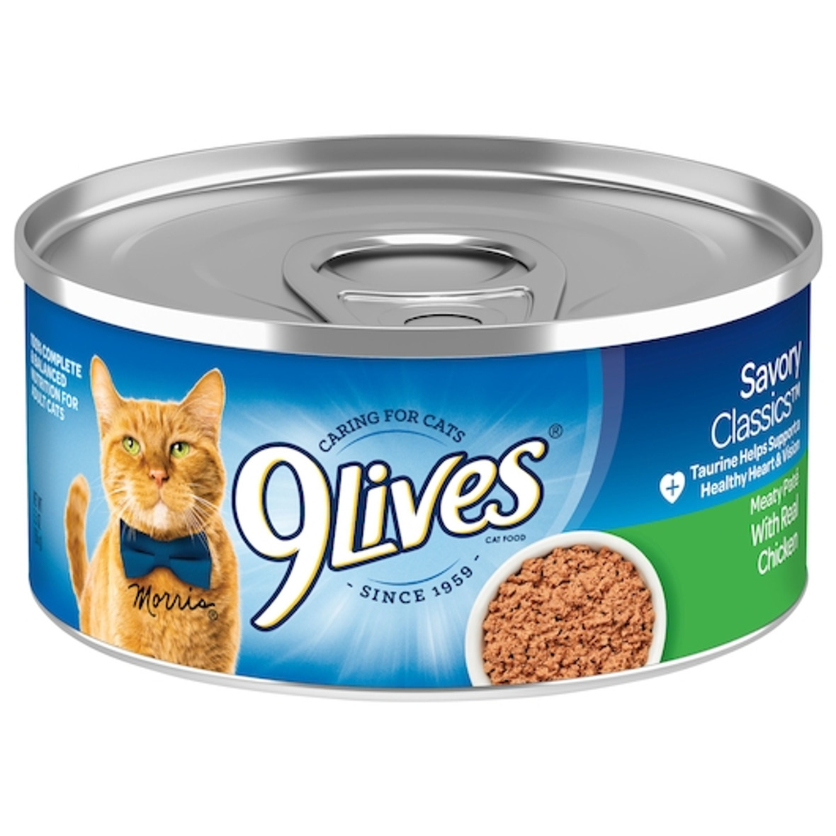 9 Lives Meaty Pate Chicken Dinner Cat Food Singles, 5.5 Ounces, 24 Per Case