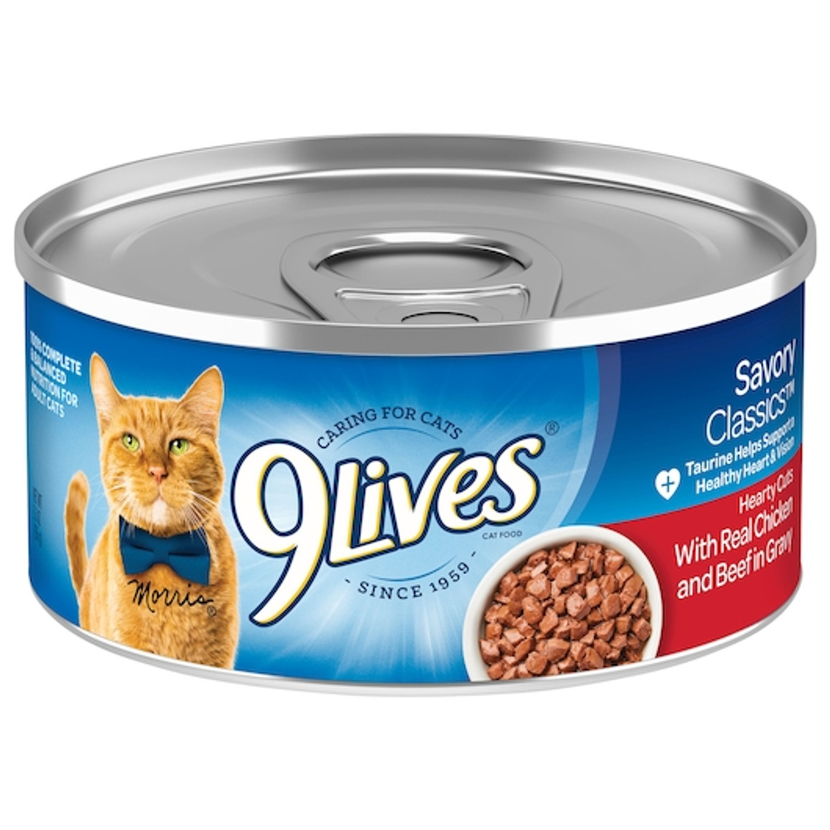 9 Lives Real Beef and Chicken In Gravy Cat Food Singles, 5.5 Ounces, 24 Per Case