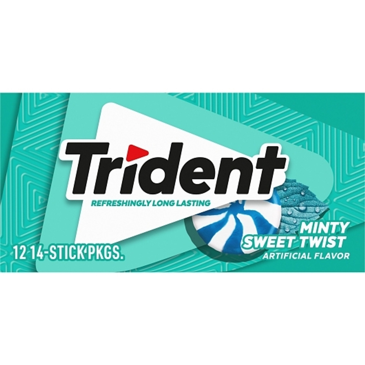 Trident Sugar Free, Sweet Twist, Mint Gum, 14 Count, 12 Per Box, 12 Per Case