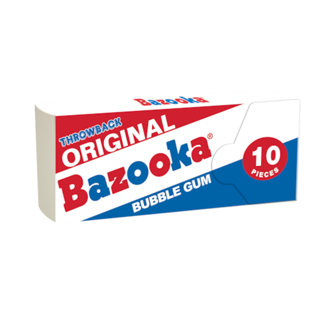 Bazooka Original Bubble Gum Wallet Pack, 2.11 Ounces, 12 Per Box, 12 Per Case