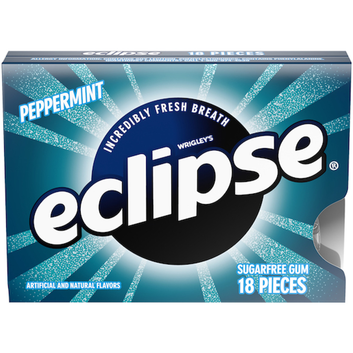 Eclipse Single Serve Peppermint Gum, 18 Piece, 8 Per Box, 18 Per Case