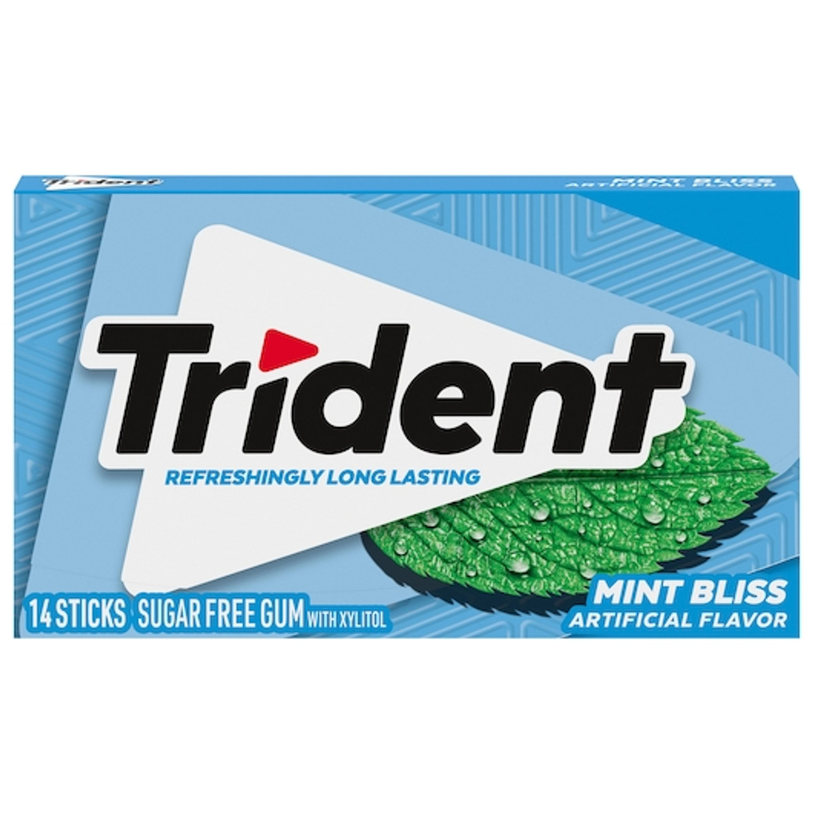 Trident Gluten Free, Sugar Free, Mint Gum, 14 Count, 12 Per Box, 12 Per Case