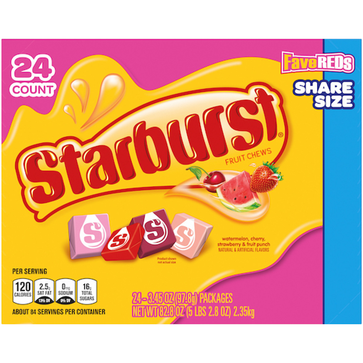 Starburst Fave Reds Tear & Share, 3.45 Ounce, 144 Per Case