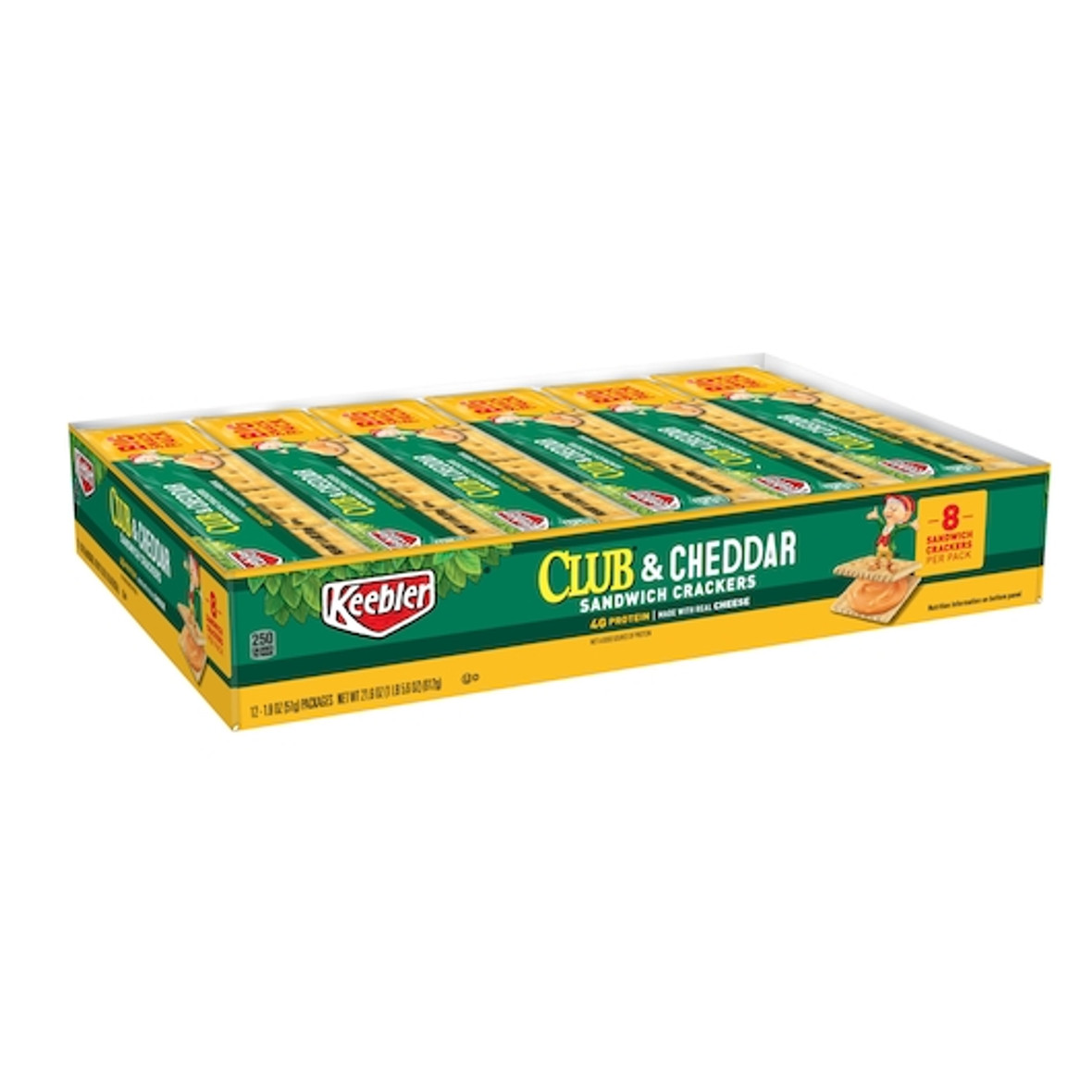 Keebler Club Kings Blend Cheddar Cracker, 1.8 Ounces, 12 Per Box, 12 Per Case