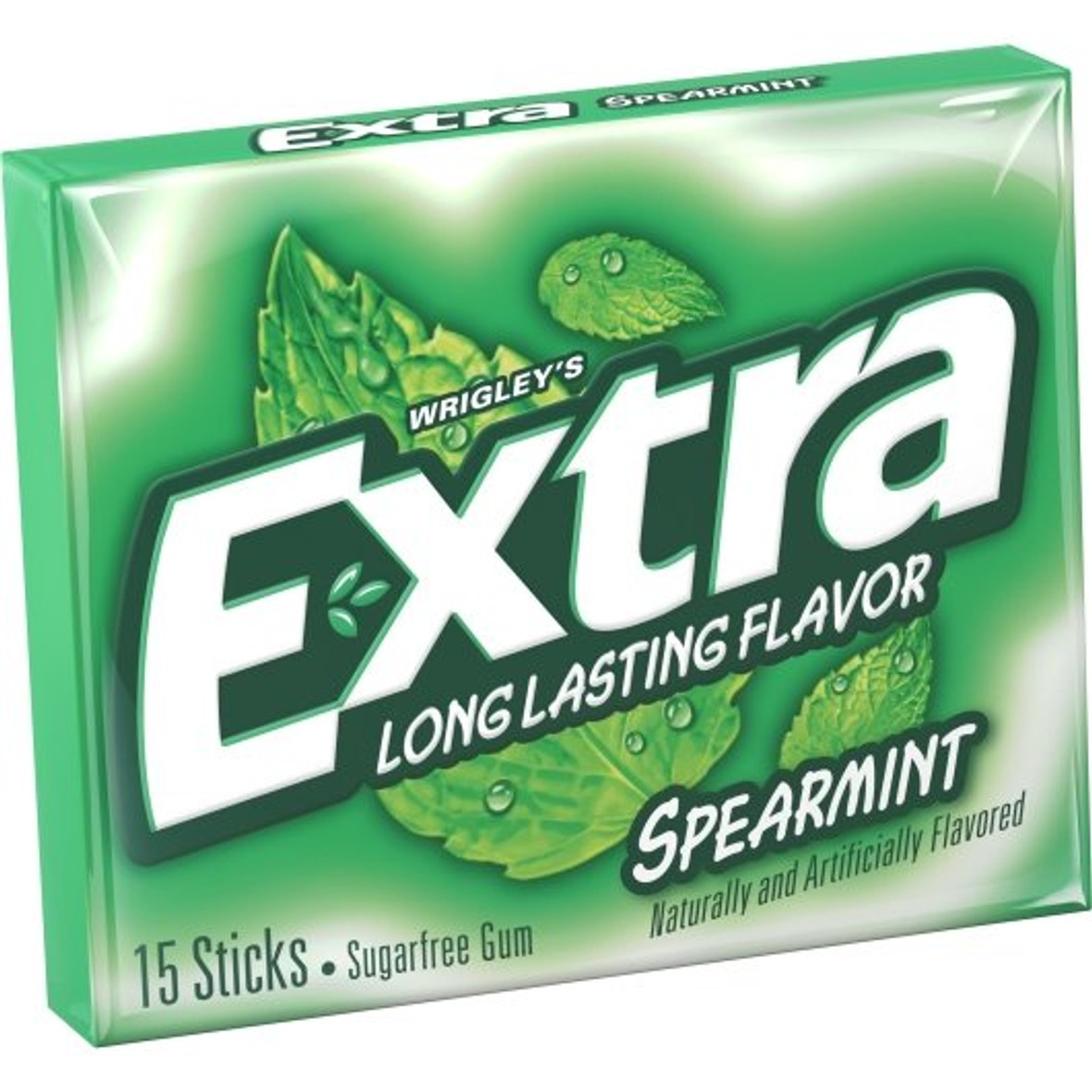 Extra Spearmint 15 Piece/Unit Single Serve Gum, 15 Piece, 10 Per Box, 12 Per Case