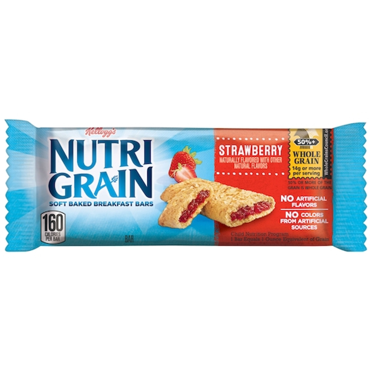 Kellogg s Nutri-Grain Strawberry Cereal Bar, 1.55 Ounces, 16 Per Box, 6 Per Case