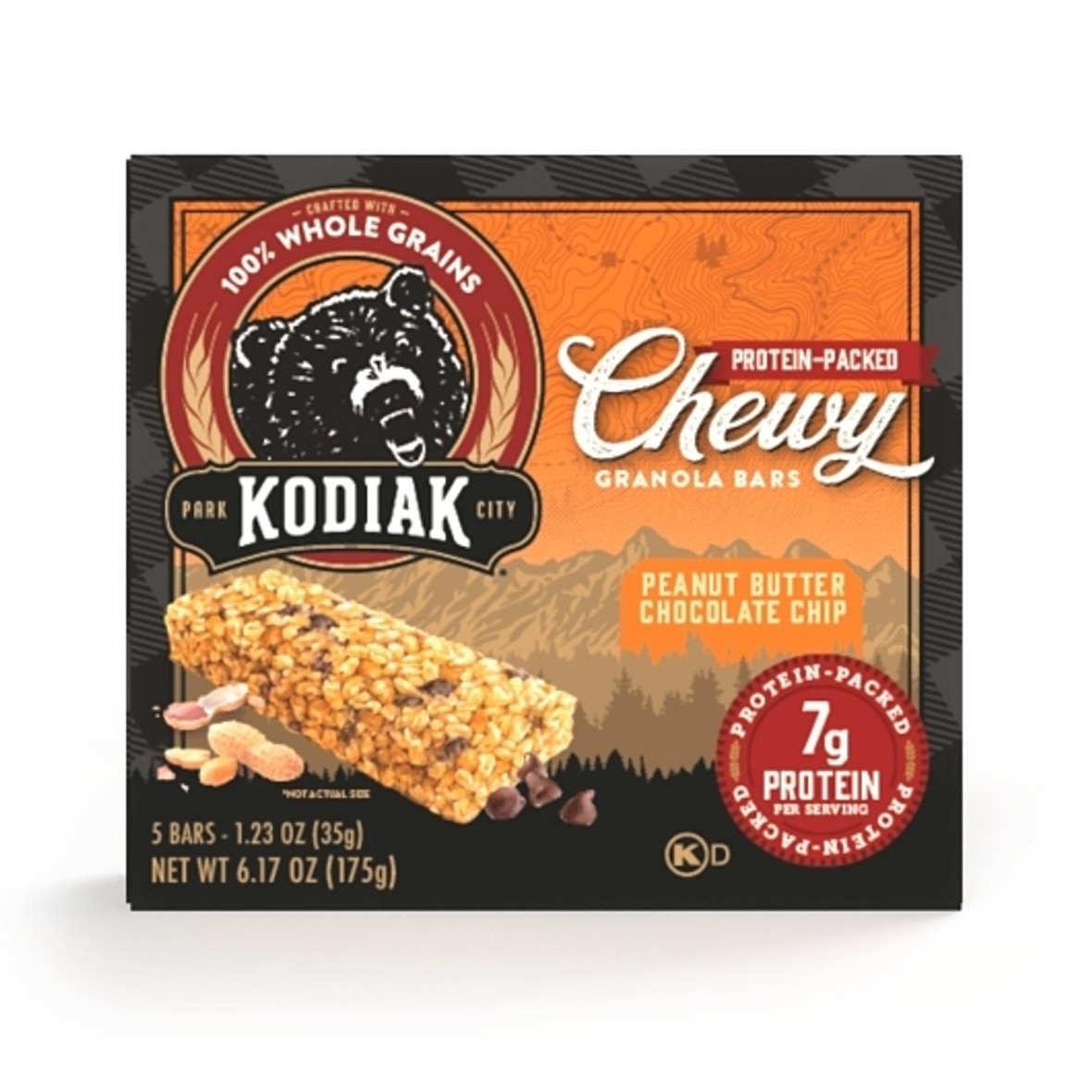 Kodiak Cakes Peanut Butter Chocolate Chip Chewy Bars, 6.17 Ounce, 12 Per Case