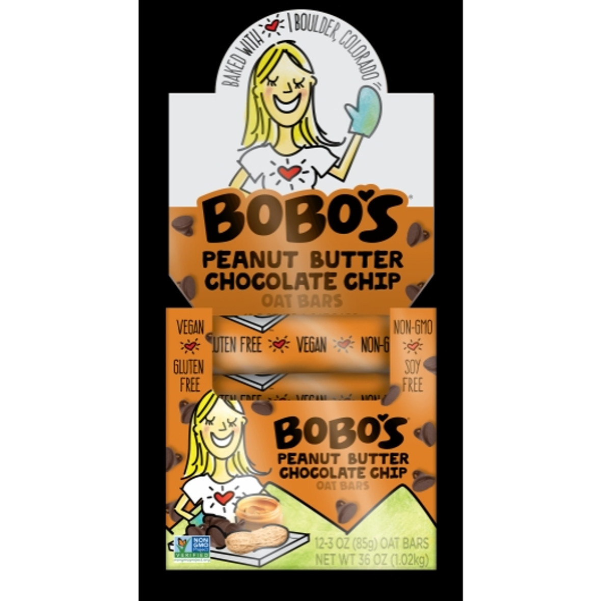 Bobo s Oat Bars Peanut Butter Chocolate Chip, 3 Ounce, 12 Per Box, 4 Per Case